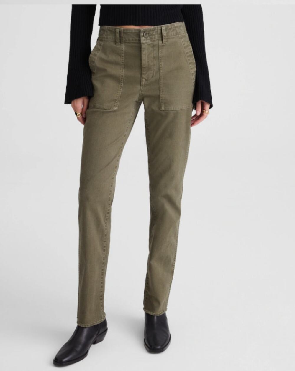 Madewell The Slim Straight Utility Pant Size 26 Faded Ivy Super Stretch